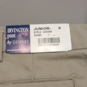 Irvington pants Junior size 9 style khaki